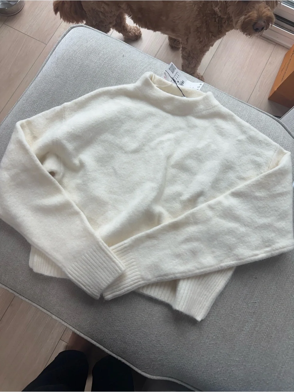 Zara white cropped sweater